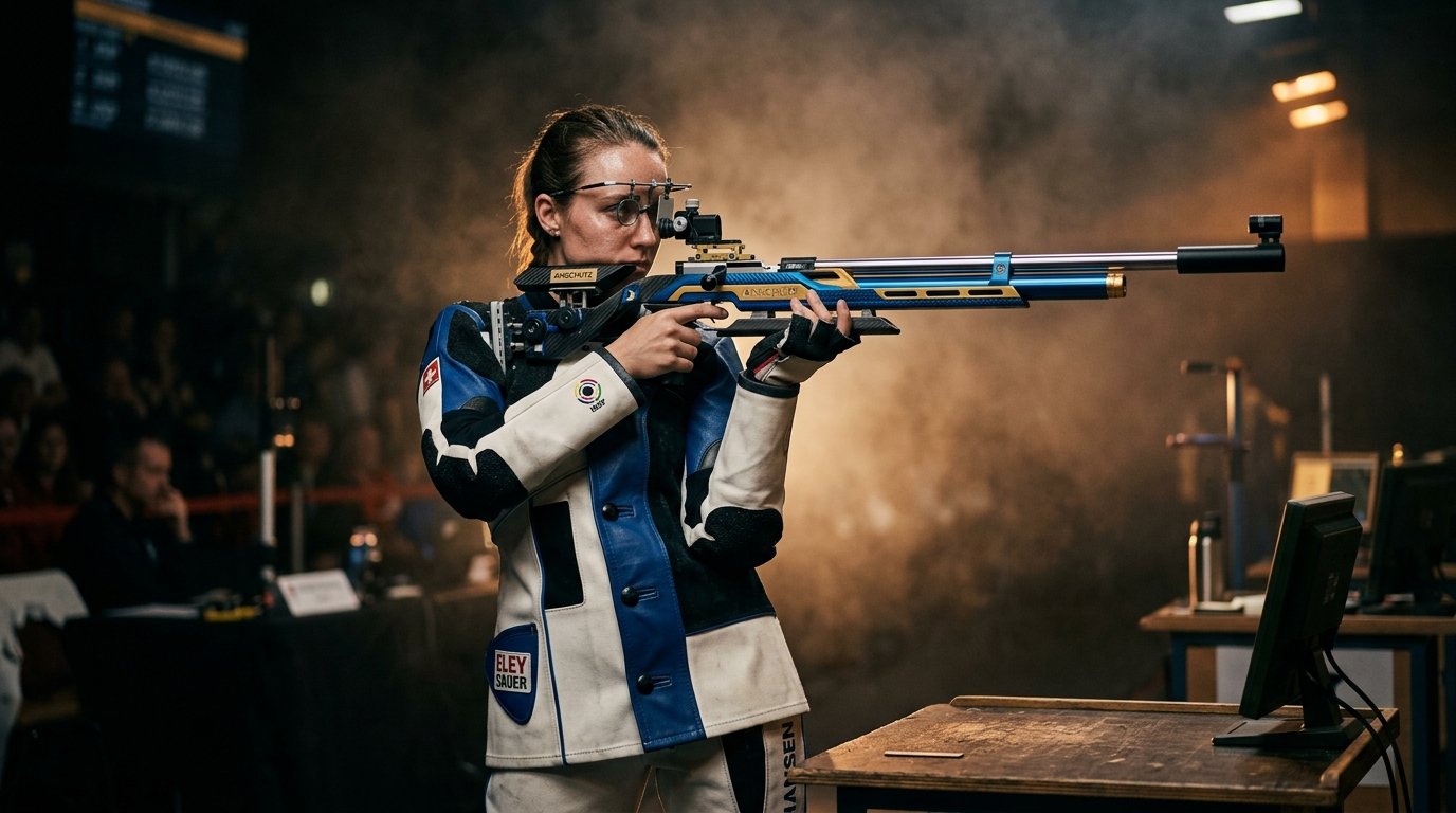 VAS Olympic Shooting Athlete in Precision Firing Stance