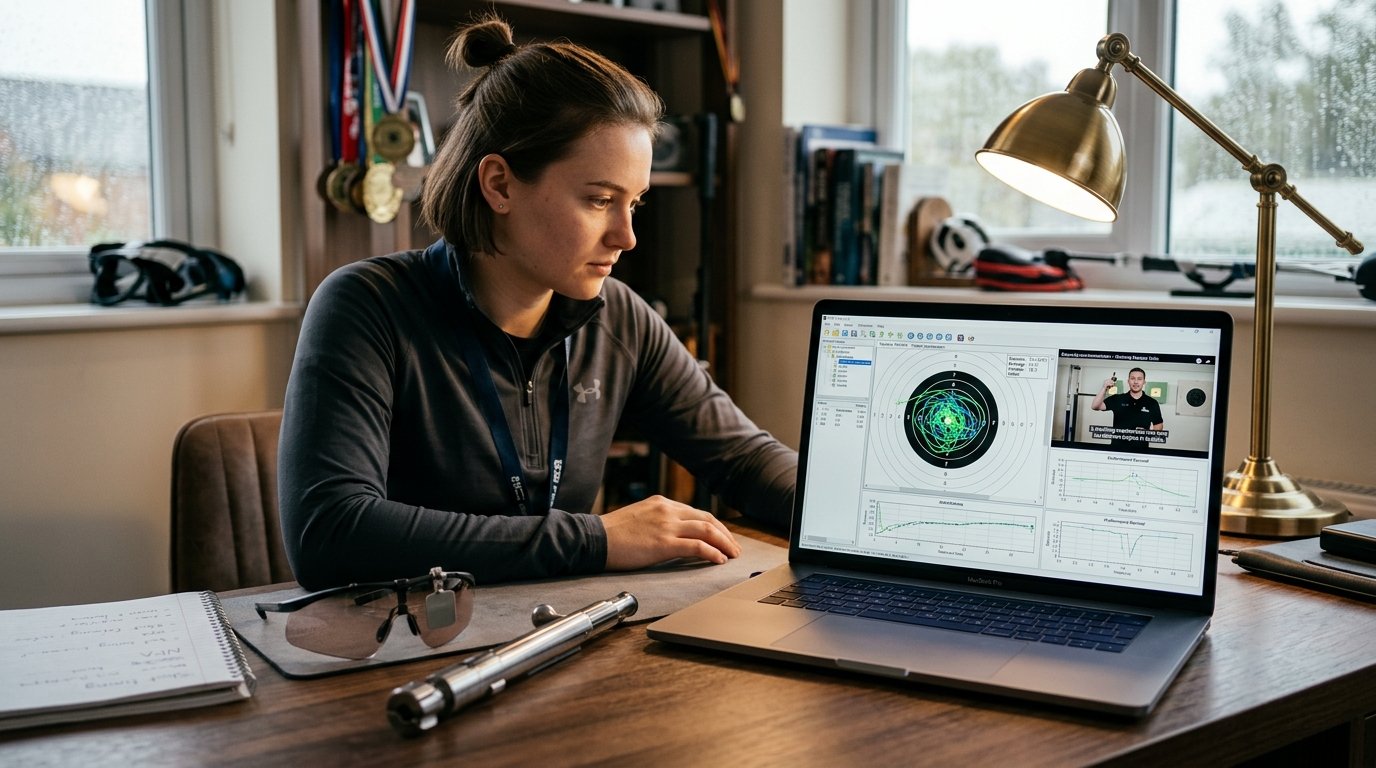 Student learning precision shooting mechanics online